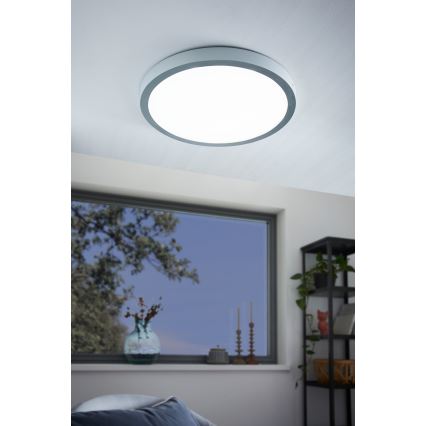 Eglo 97267 - LED-kattovalaisin FUEVA 1 1xLED/25W/230V hopea pyöreä 4000K