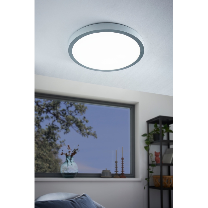 Eglo 97267 - LED-kattovalaisin FUEVA 1 1xLED/25W/230V hopea pyöreä 4000K
