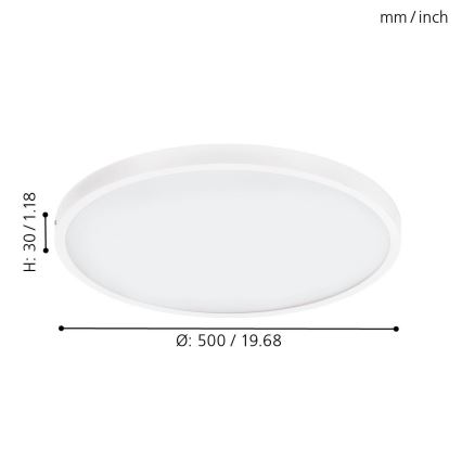 Eglo - himmennettävä LED-kattovalaisin 1xLED/25W/230V Ø 50 cm