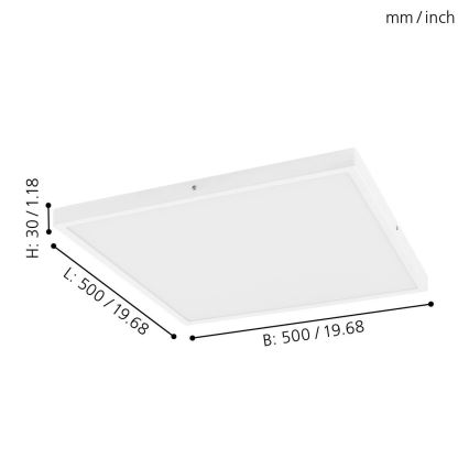 Eglo - himmennettävä LED-kattovalaisin 1xLED/25W/230V 50x50 cm