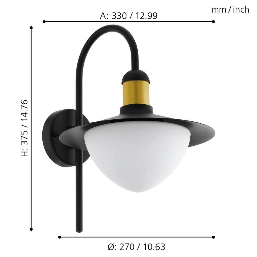 Eglo 97285 - Ulkoseinävalaisin SIRMIONE 1xE27/60W/230V IP44