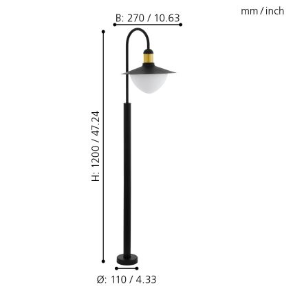 Eglo 97287 - Ulkovalaisin SIRMIONE 1xE27/60W/230V IP44