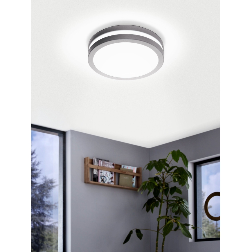 Eglo - Himmennettävä kylpyhuoneen LED-kattovalaisin LOCANA-C LED/14W harmaa IP44