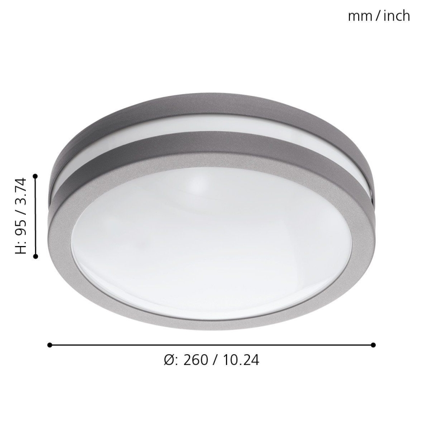 Eglo - Himmennettävä kylpyhuoneen LED-kattovalaisin LOCANA-C LED/14W harmaa IP44