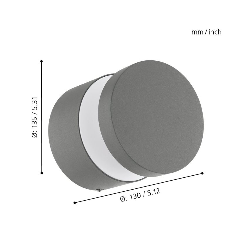 Eglo 97301 - LED-ulkoseinävalaisin MELZO LED/11W/230V harmaa IP44
