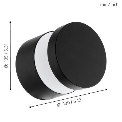 Eglo 97303 - LED-ulkoseinävalaisin MELZO LED/11W/230V musta IP44