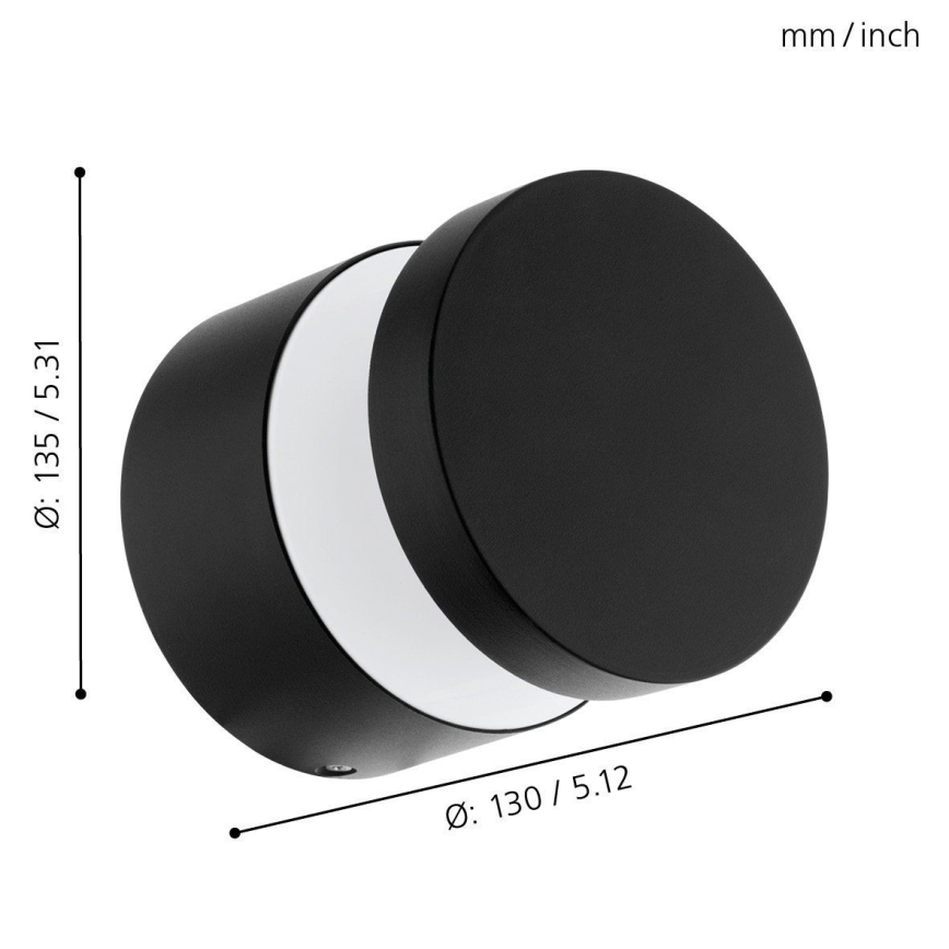 Eglo 97303 - LED-ulkoseinävalaisin MELZO LED/11W/230V musta IP44