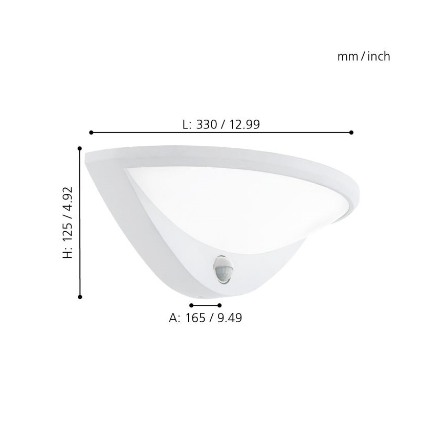 Eglo 97311 - LED-ulkovalaisin anturilla BELCREDA 1xLED/9,3W/230V IP44