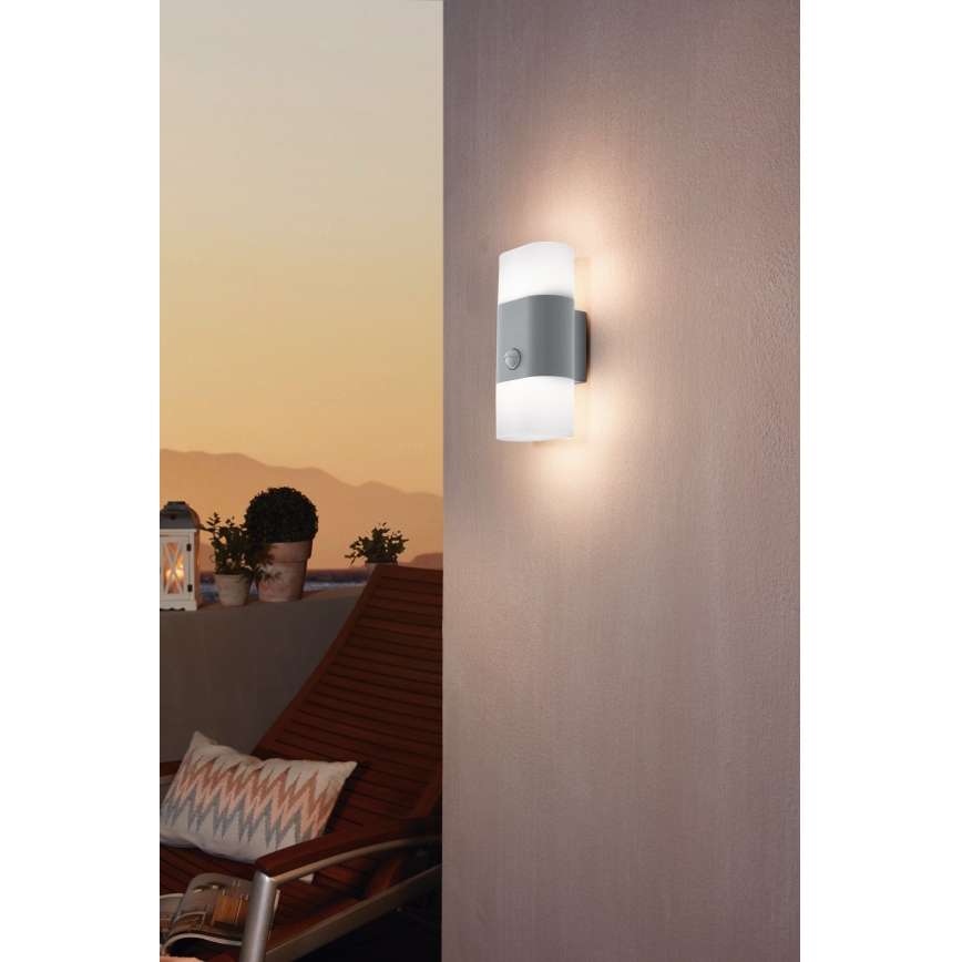 Eglo 97313 - LED-ulkoseinävalaisin anturilla FAVRIA 1 2xLED/5,5W/230V IP44