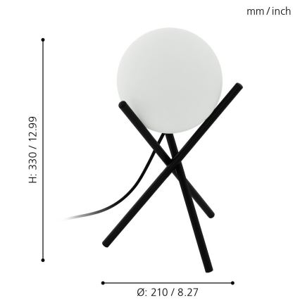 Eglo 97333 - Pöytävalaisin CASTELLATO 1xE14/28W/230V