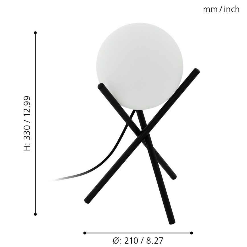 Eglo 97333 - Pöytävalaisin CASTELLATO 1xE14/28W/230V