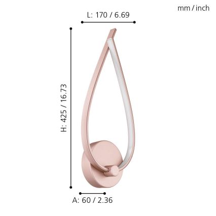 Eglo 97363 - LED-seinävalaisin PALOZZA 1xLED/11W/230V