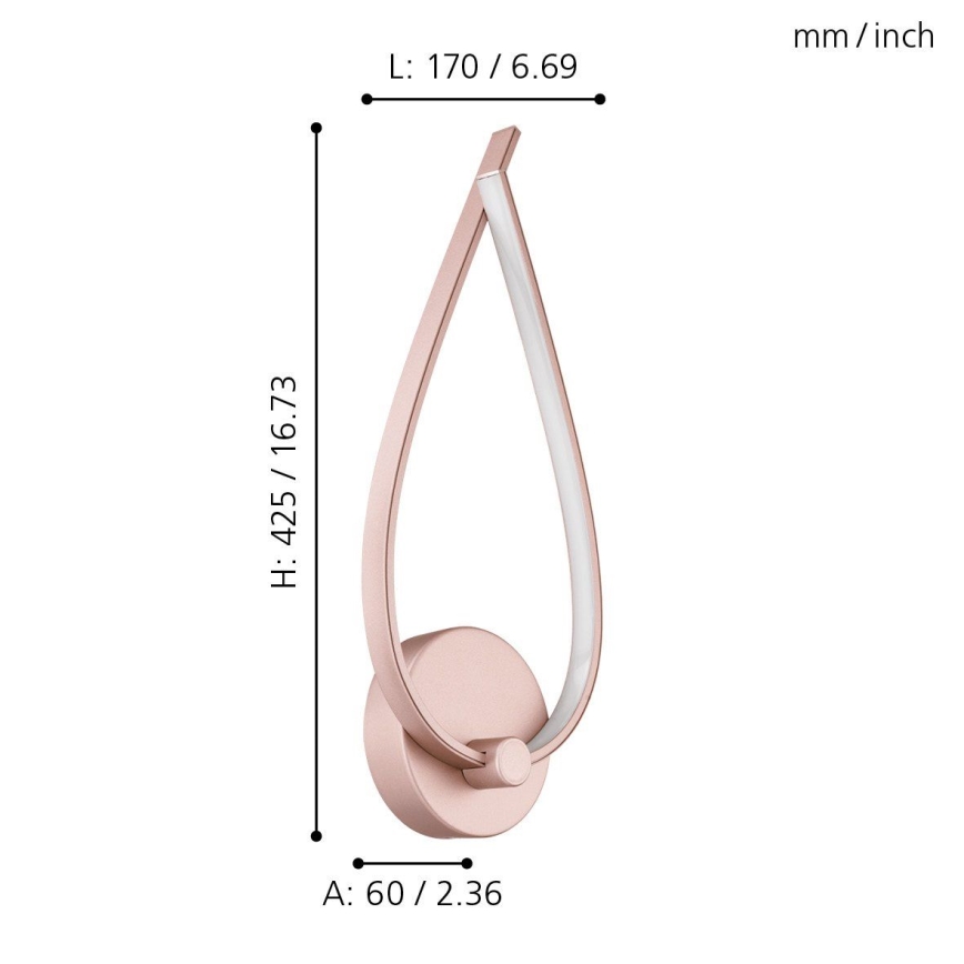 Eglo 97363 - LED-seinävalaisin PALOZZA 1xLED/11W/230V