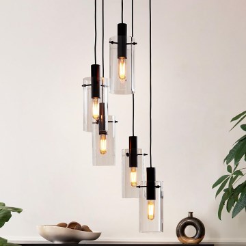 Eglo 97368 -  Kattokruunu narulla MONTEFINO 5xE27/60W/230V