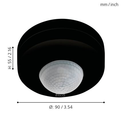 Eglo 97422 - Liiketunnistin ulkokäyttöön DETECT ME 6 12 m musta IP44