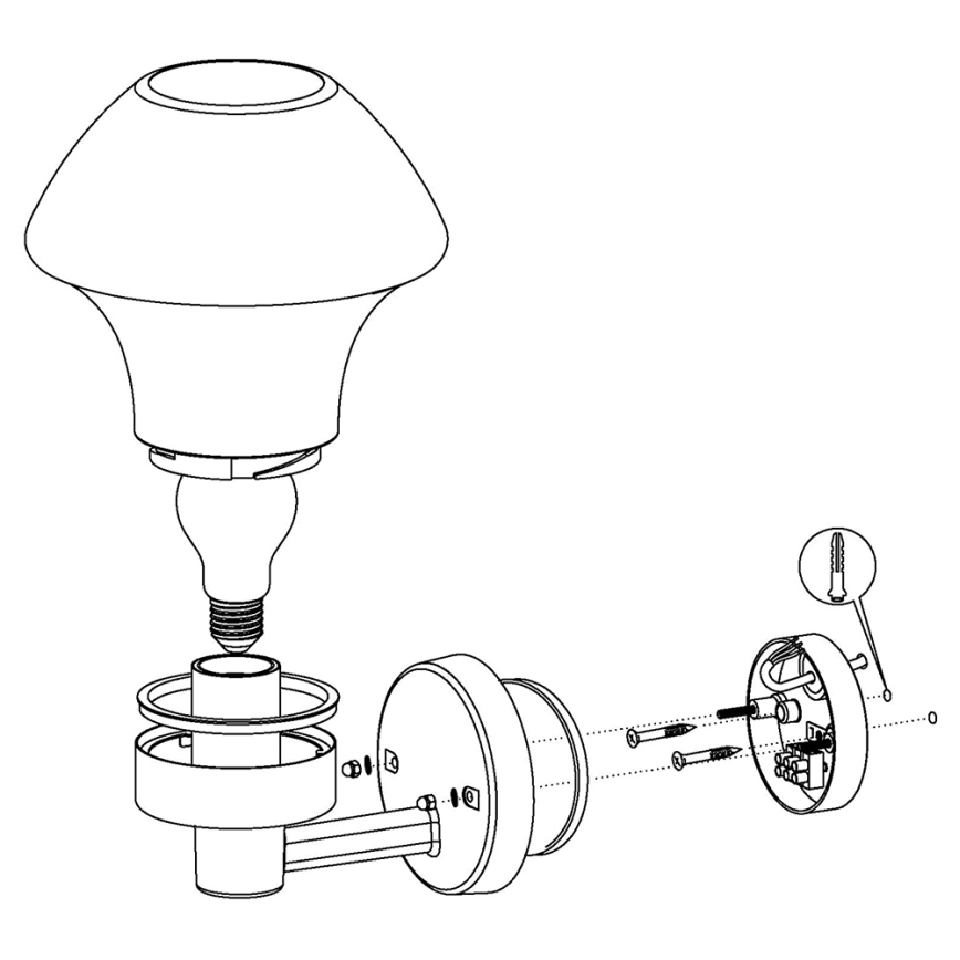 Eglo 97446 - LED Himmennettävä ulkoseinävalaisin VERLUCCA-C 1xE27/9W/230V IP44 Bluetooth