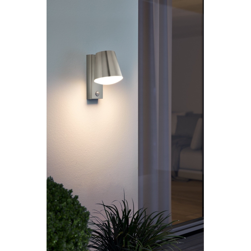 Eglo 97453 - Ulkoseinävalaisin anturilla CALDIERO 1xE27/10W/230V IP44