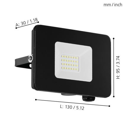 Eglo 97456 - LED-valonheitin FAEDO 3 LED/20W/230V IP65