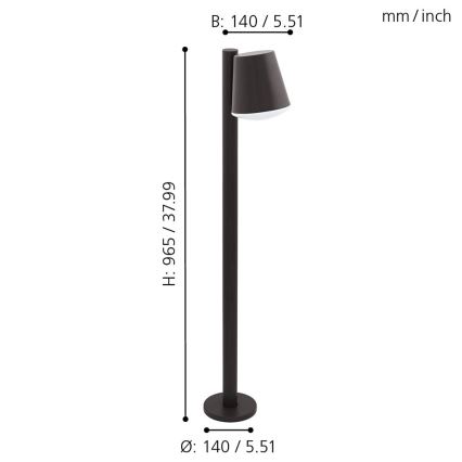 Eglo - LED RGB Himmennettävä ulko lamppu CALDIERO-C 1xE27/9W/230V antrasiitti IP44