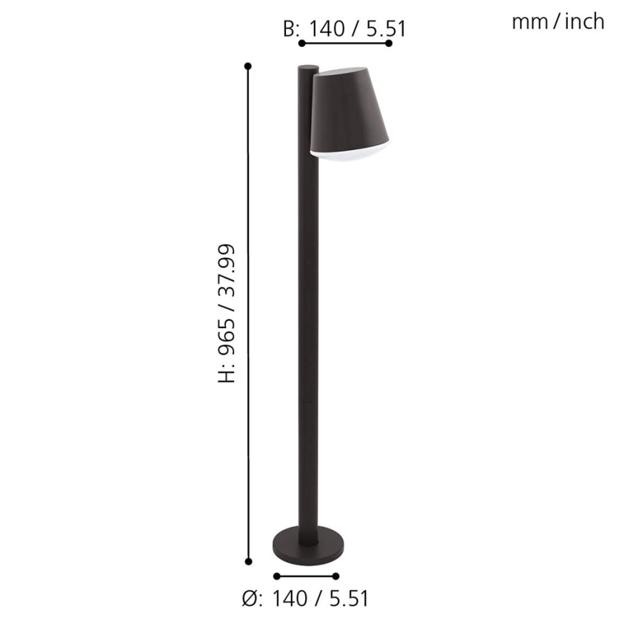 Eglo - LED RGB Himmennettävä ulko lamppu CALDIERO-C 1xE27/9W/230V antrasiitti IP44