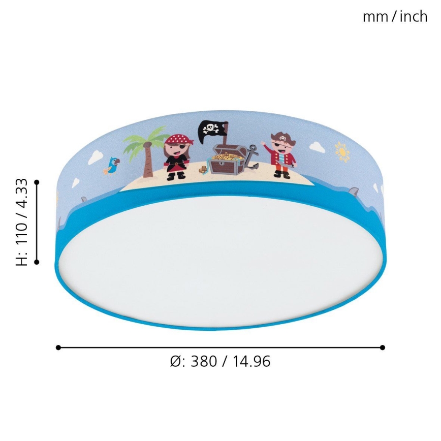 Eglo 97576 - Lasten kattovalaisin SAN CARLO 2xE27/40W/230V