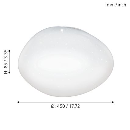 Eglo 97577 - Himmennettävä LED-kattovalaisin kaukosäätimellä SILERAS LED/21W/230V