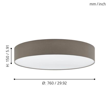 Eglo 97616 - Kattovalo PASTERI 5xE27/60W/230V 76 cm