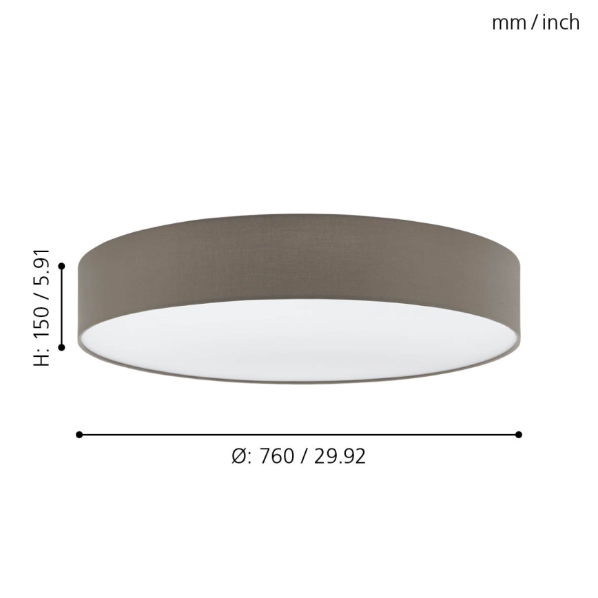 Eglo 97616 - Kattovalo PASTERI 5xE27/60W/230V 76 cm