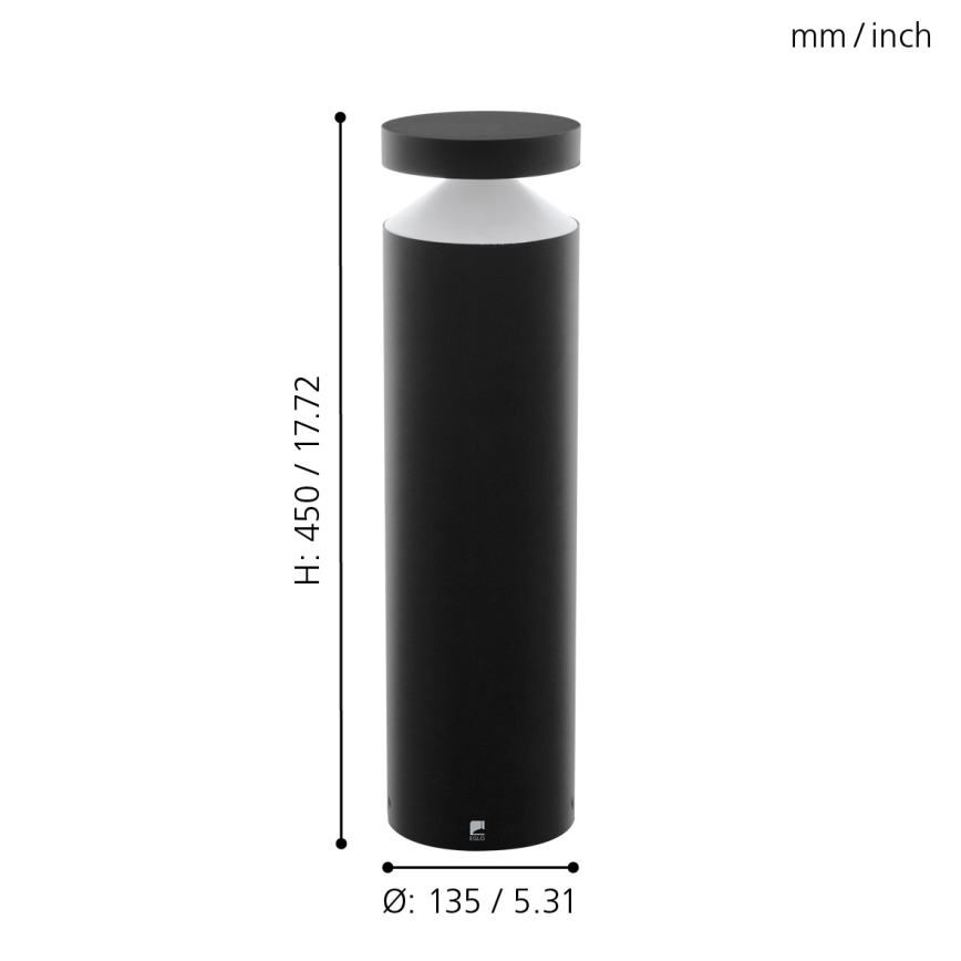 Eglo 97632 - LED-ulkolamppu MELZO LED/11W/230V musta 450 mm IP44