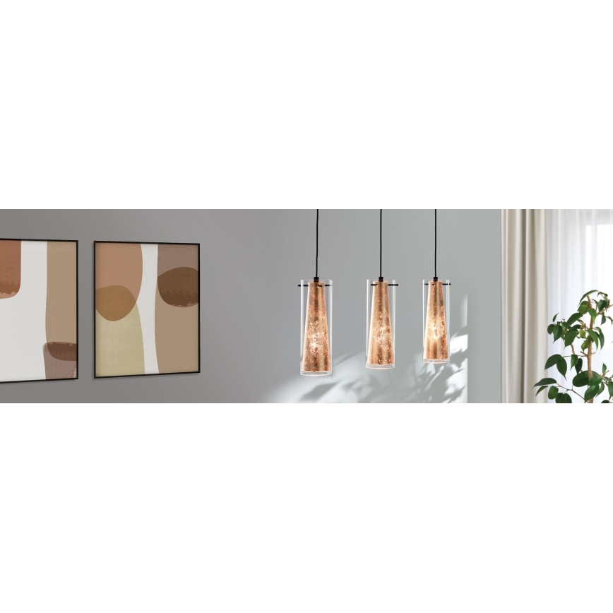 Eglo 97652 - Kattokruunu narulla PINTO GOLD 3xE27/60W/230V