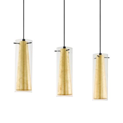 Eglo 97652 - Kattokruunu narulla PINTO GOLD 3xE27/60W/230V