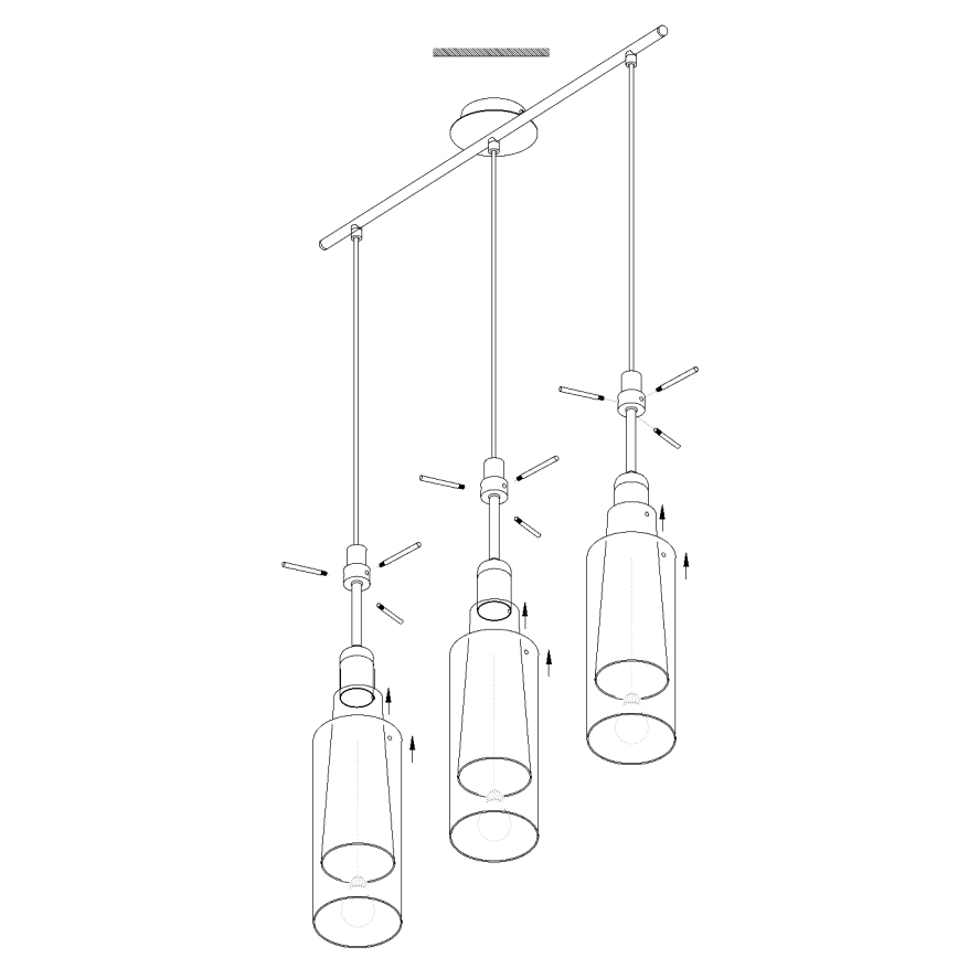 Eglo 97652 - Kattokruunu narulla PINTO GOLD 3xE27/60W/230V