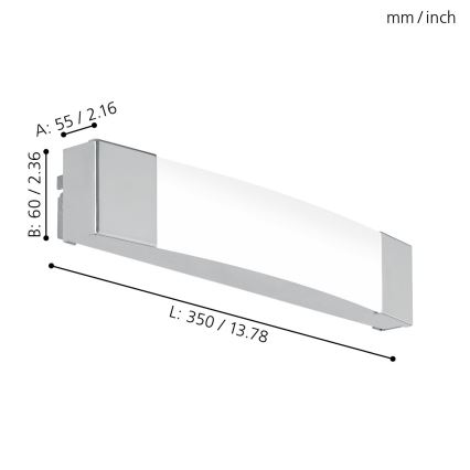 Eglo 97718 - LED-peilivalot kylpyhuoneeseen SIDERNO LED/8,3W/230V IP44