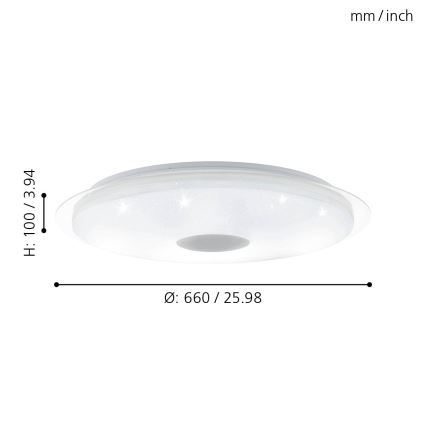 Eglo 97737 - Himmennettävä LED-kattovalaisin LANCIANO LED/40W/230V