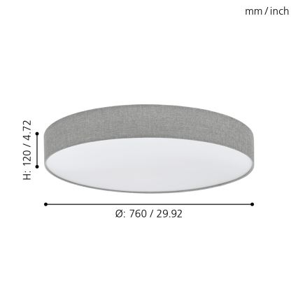 Eglo 97784 - Himmennettävä LED-kattovalaisin ROMAO LED/60W/230V