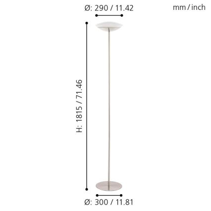 Eglo 97814 - LED RGB himmennettävä lattiavalaisin FRATTINA-C 1xLED/18W/230V