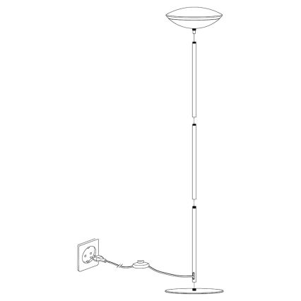 Eglo 97814 - LED RGB himmennettävä lattiavalaisin FRATTINA-C 1xLED/18W/230V