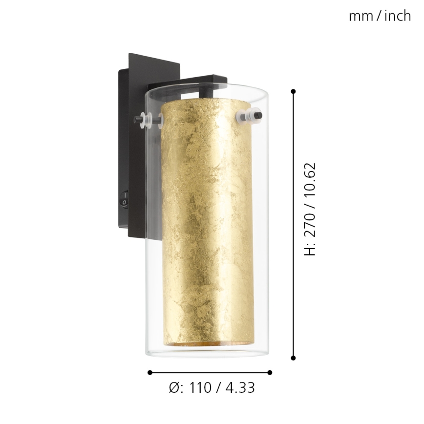 Eglo 97839 - Seinävalaisin PINTO GOLD 1xE27/40W/230V