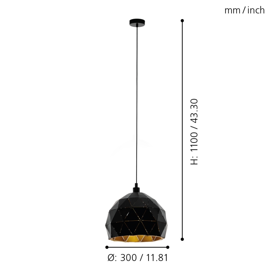 Eglo 97845 - Kattokruunu narulla ROCCAFORTE 1xE27/60W/230V