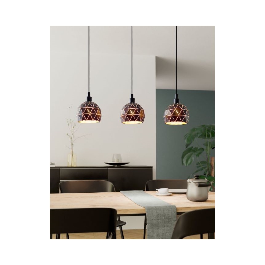 Eglo 97846 - Kattokruunu narulla ROCCAFORTE 3xE14/40W/230V