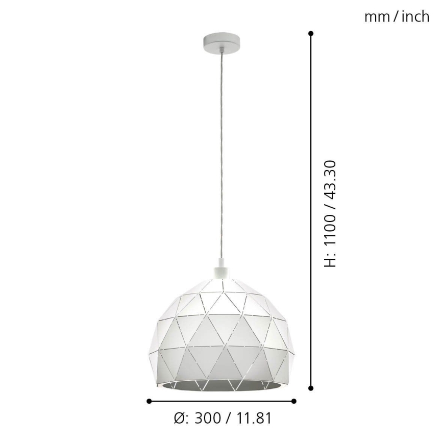 Eglo 97855 - Kattokruunu narulla ROCCAFORTE 1xE27/60W/230V