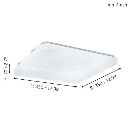 Eglo 97882 - LED-kattovalaisin FRANIA-S LED/17,3W/230V
