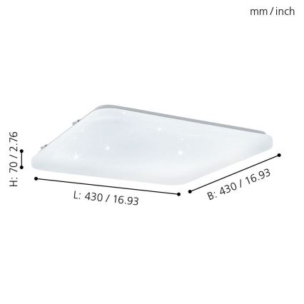 Eglo 97883 - LED-kattovalaisin FRANIA-S LED/33,5W/230V
