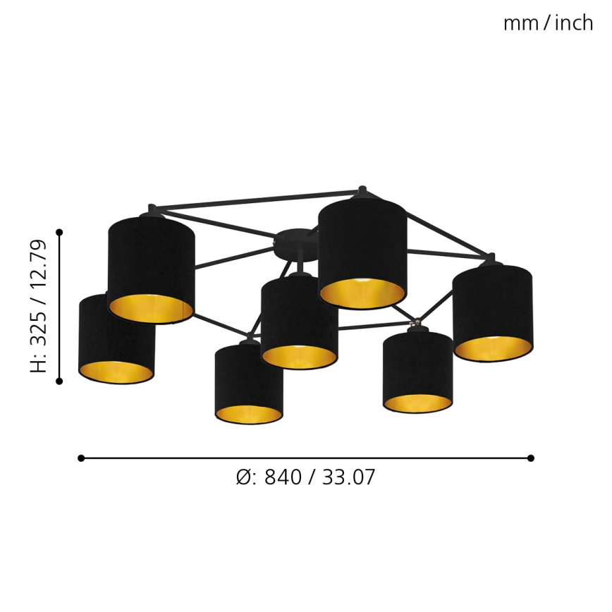 Eglo 97895 - Kiinteä kattokruunu STAITI 7xE27/40W/230V