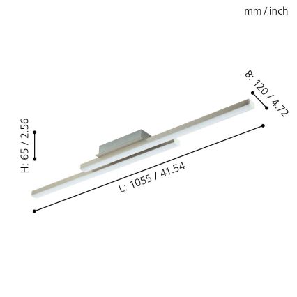 Eglo 97906 - LED RGB-himmennettävä kattovalo FRAIOLI-C 2xLED/17W/230V