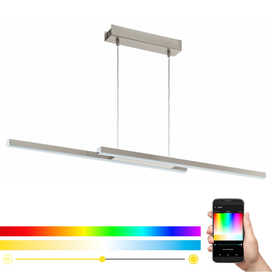 Eglo - Himmennettävä LED RGB-kattokruunu narussa FRAIOLI-C 2xLED/17W/230V