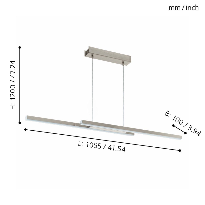 Eglo - Himmennettävä LED RGB-kattokruunu narussa FRAIOLI-C 2xLED/17W/230V