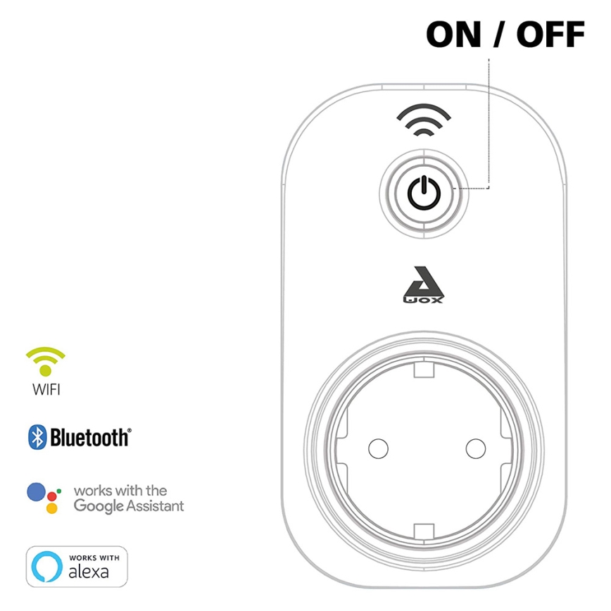 Eglo - Älykäs pistoke Connect pistoke PLUS 2300W SCHUKO Bluetooth