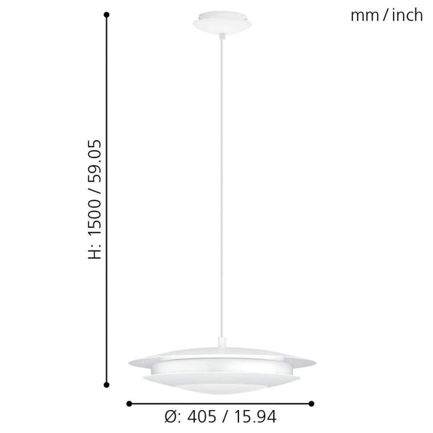 Eglo 98041 - Himmennettävä LED-kattokruunu narussa MONEVA-C LED/18W/230V