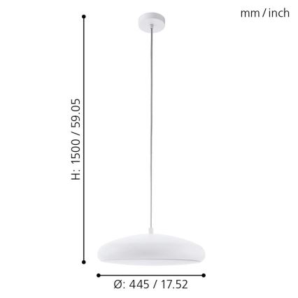 Eglo 98046 - LED RGB himmennettävä riippuvalaisin köydellä RIODEVA-C LED/27W/230V